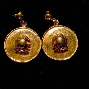 Vintage Sun Hat earrings - gold plated